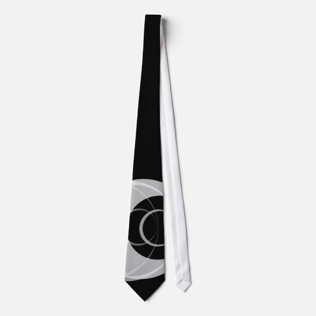 Black and Silver Circles Tie (Front)
