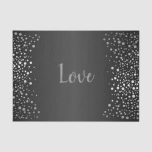 Black and Silver Confetti Dots Tissue Paper