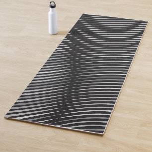 Black and Silver Contemporary Abstract Yoga Mat