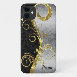 Black And Silver Damask Case-Mate iPhone Case