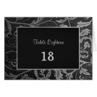 Black and Silver Damask Table Seating Number