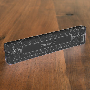 Black And Silver Deco Nameplate