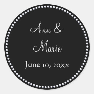 Black and Silver Faux Glitter Wedding Sticker