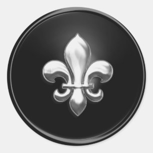 Black and Silver  Fleur de Lis Envelope Seal