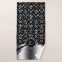 Black And Silver Floral Damasks