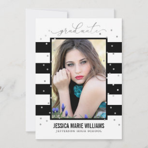 Black and Silver Foil Graduation Announcements