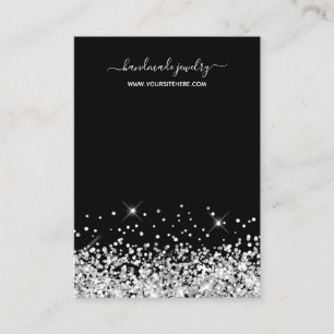 Black and Silver Glitter Create Your Own Display Business Card