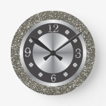 Black And Silver Glitter  