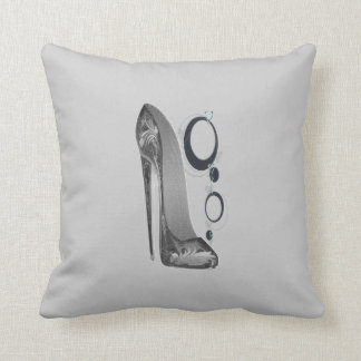 Black and Silver Gray Stiletto and Bangles Pillow