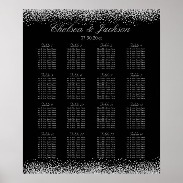 Black and Silver Grey - 16 Seating Chart (Front)