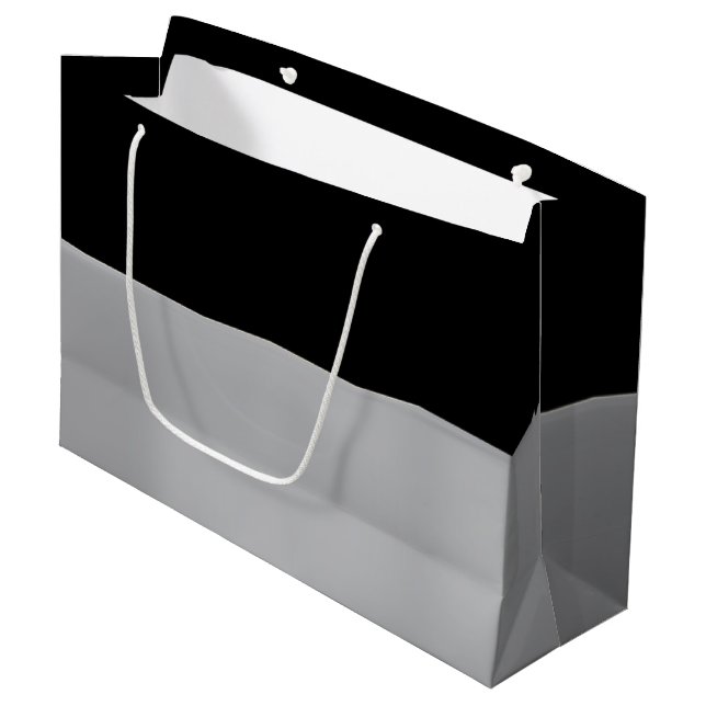 Black and Silver Large Gift Bag (Front Angled)