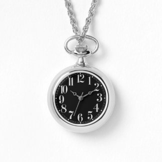 Black and Silver Large Numbered Watch
