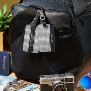 Black and Silver Metal Luggage Tag