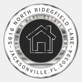 Black and Silver Metal Realtor Address Labels