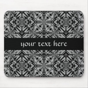 Black and silver mouse pad