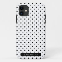 Black and Silver Polka Dots in a White Background