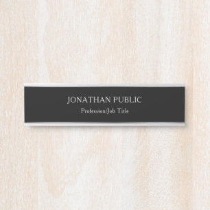 Black And Silver Professional Template Glamourous Door Sign