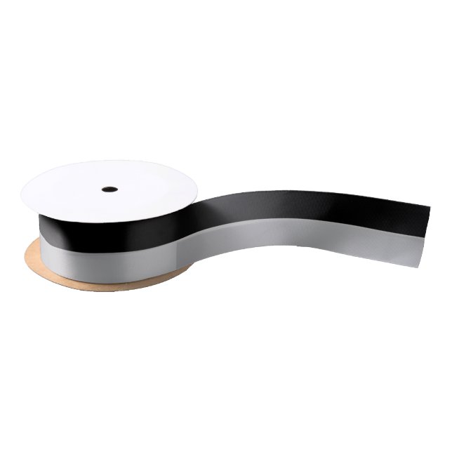 Black and Silver Ribbon Satin Ribbon (Spool)