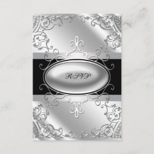 Black and Silver RSVP Card