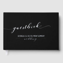 Black And Silver Script Elegant Wedding