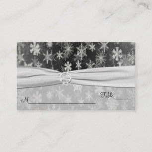 Black and Silver Snowflakes Placecards