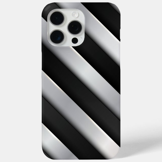 Black And Silver Striped  Case-Mate iPhone Case (Back)