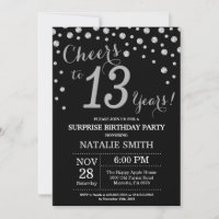 Black and Silver Surprise 13th Birthday Diamond
