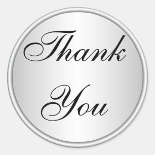 Black and Silver Thank You Envelope Seal