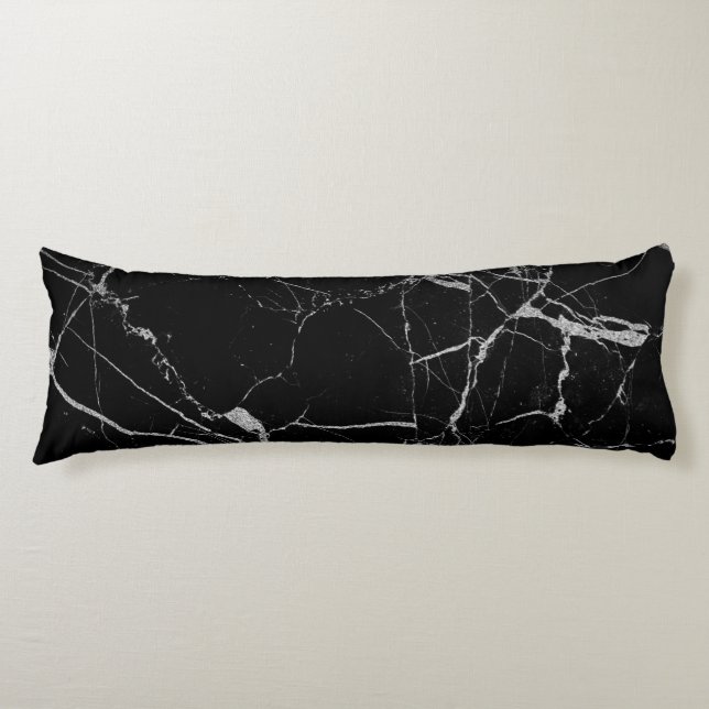 Black and Silver Vein Marble Body Cushion (Front)
