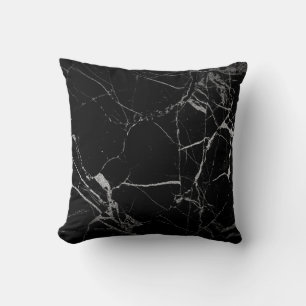 Black and Silver Vein Marble Cushion