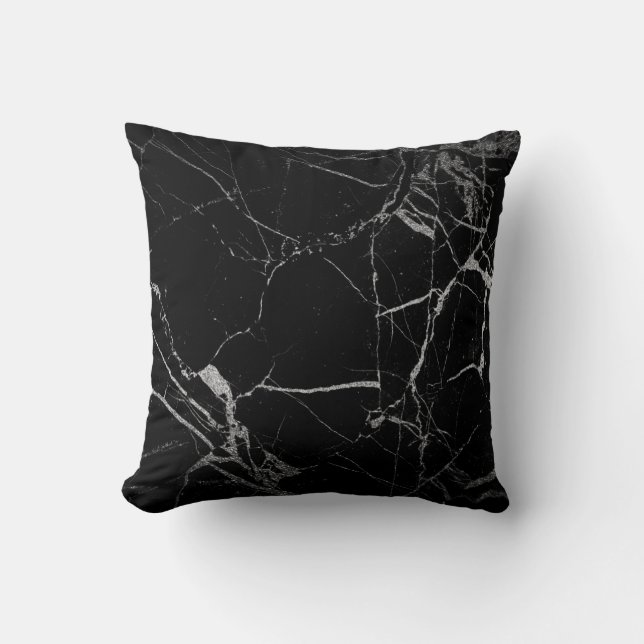 Black and Silver Vein Marble Cushion (Front)