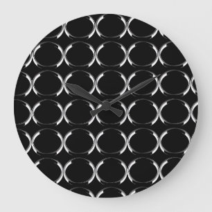 Black and Silver X and O throw pillow Large Clock