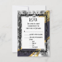 Black and siver gold formal wedding R.S.V.P