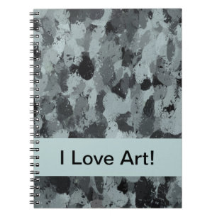 Black and Smokey Pastel Blue Notebook