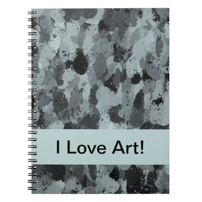 Black and Smokey Pastel Blue Notebook (Front)