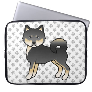 Black And Tan Alaskan Malamute Cute Cartoon Dog Laptop Sleeve