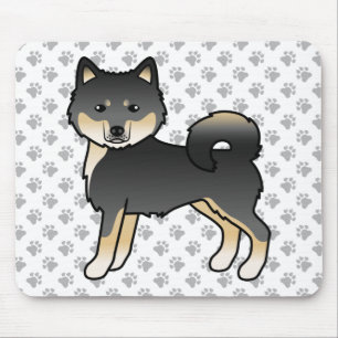 Black And Tan Alaskan Malamute Cute Cartoon Dog Mouse Pad