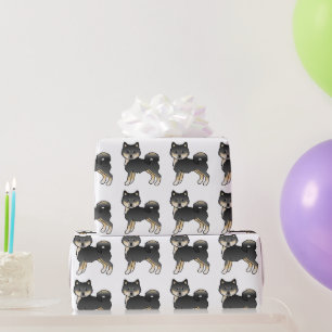 Black And Tan Alaskan Malamute Cute Dog Pattern Wrapping Paper