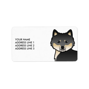 Black And Tan Alaskan Malamute Dog & Custom Text Label