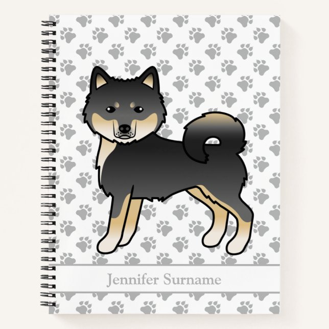 Black And Tan Alaskan Malamute Dog & Custom Text Notebook (Front)