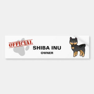 Black And Tan Cartoon Shiba Inu Bumper Sticker