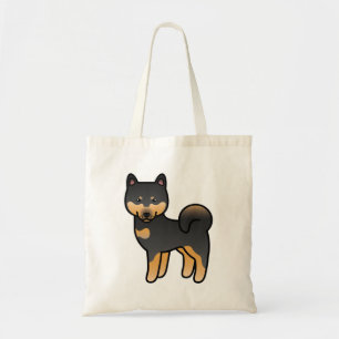 Black And Tan Cartoon Shiba Inu Tote Bag
