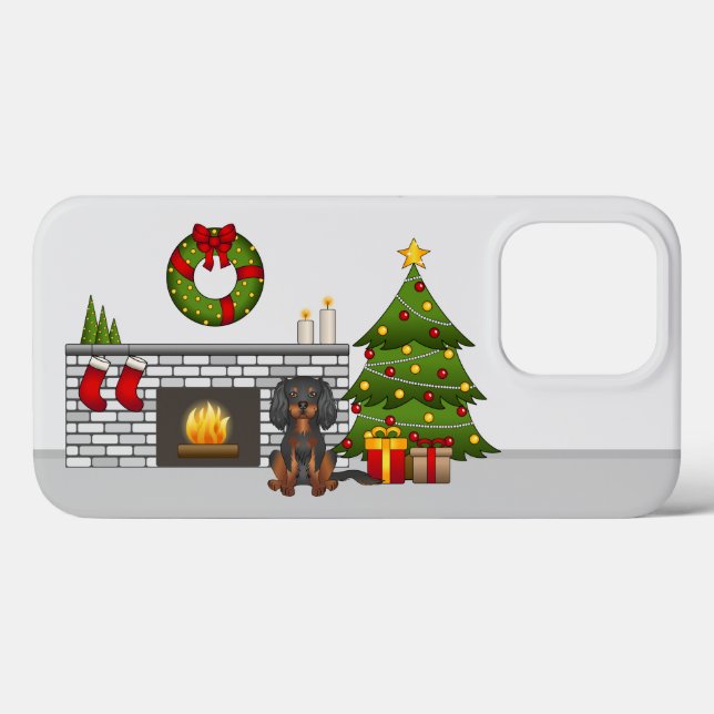 Black And Tan Cavalier Dog In A Christmas Room Case-Mate iPhone Case (Back (Horizontal))