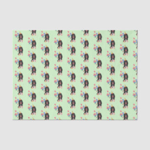 Black and Tan  Cavalier Spaniel Birthday Tissue Paper