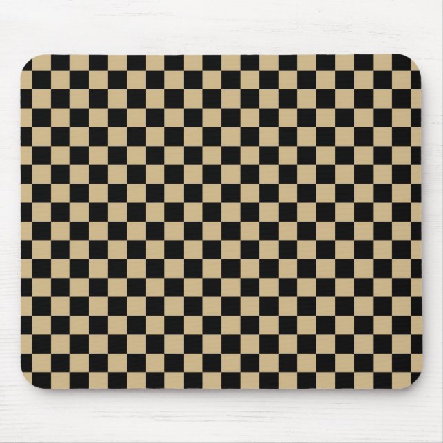 Black and Tan Chequered Mouse Pad (Front)