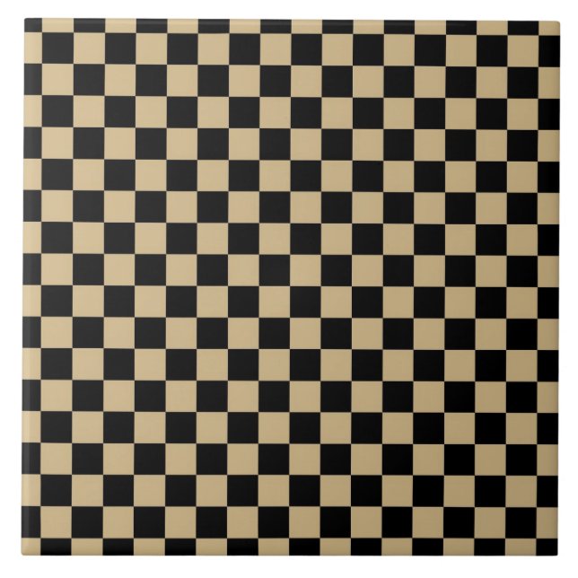Black and Tan Chequered Tile (Front)
