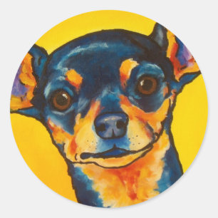 Black and Tan Chihuahua Classic Round Sticker