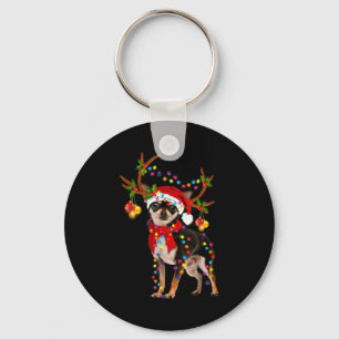 Black And Tan Chihuahua Gorgeous Reindeer Christma Key Ring