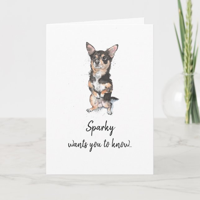 Black and tan Chihuahua personalised Father’s day Card (Front)