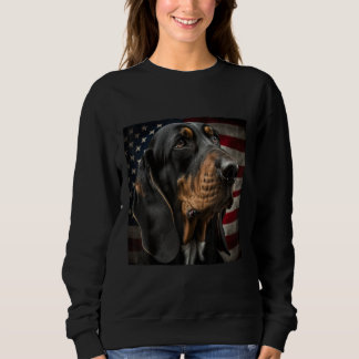 Black and Tan Coonhound 4th of July Black and Tan  Sweatshirt